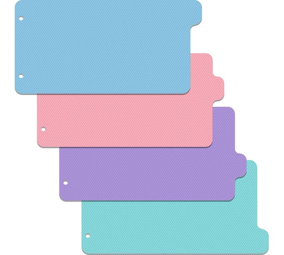 Набор из 4-х разделителей пластиковых ErichKrause Diagonal Pastel, ассорти (в пакете по 12 шт.) ErichKrause 62926 1