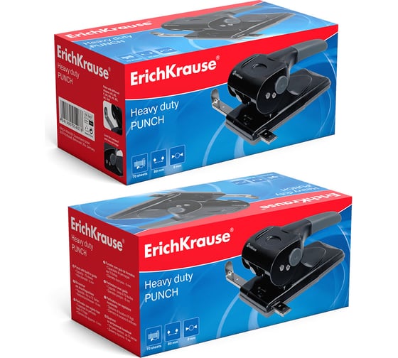 Мощный дырокол ErichKrause Elegance Classic до 70 листов, черный (в коробке по 1 шт) 5407