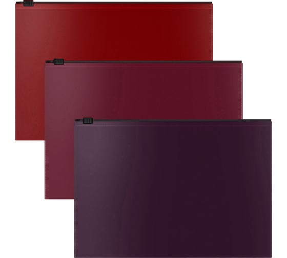 Набор из 3 zip-пакетов пластиковых ErichKrause Matt Blackberry Marsala, арома, A4, непрозрачный, ассорти 54994