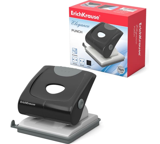 Дырокол ErichKrause Elegance Classic до 30 листов, черный (в коробке по 1 шт.) 5402