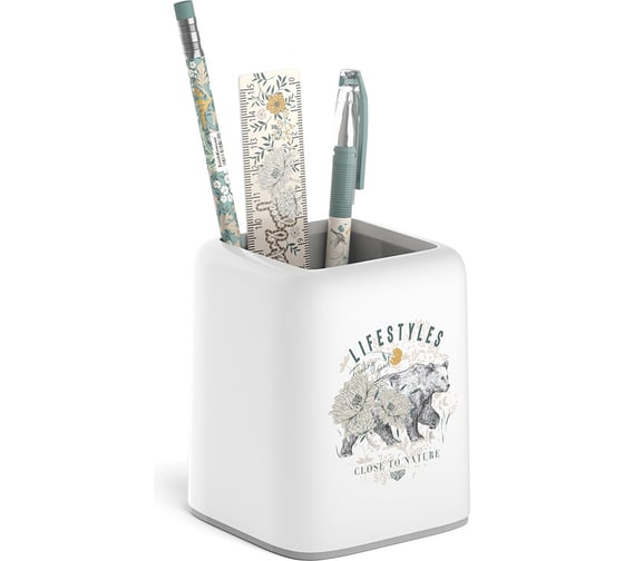 Набор настольный пластиковый ErichKrause Forte, Natural Life, белый с серой вставкой 55433 1