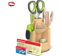 Набор настольный вращающийся пластиковый ErichKrause Mini Desk, Powder, бежевый 55633