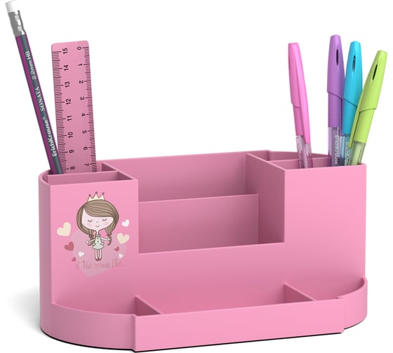 Набор настольный пластиковый ErichKrause Victoria, Pastel Princess, розовый 57962 1