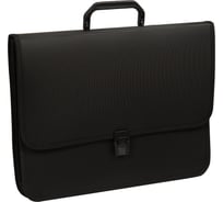 Папка-портфель OfficeSpace 2 отделения А4+, 370х280х120 мм, на замке, черный 269211