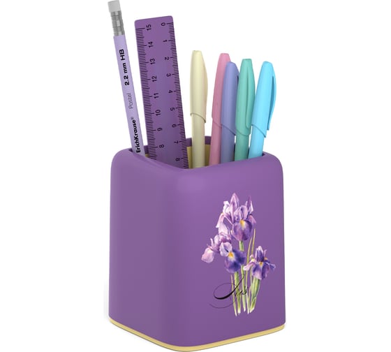 Набор настольный пластиковый ErichKrause Forte, Iris, фиолетовый с желтой вставкой 57987 1