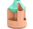 Настольная вращающаяся пластиковая подставка ErichKrause Mini Desk Pastel Bloom, персиковый с зеленым 61568 1
