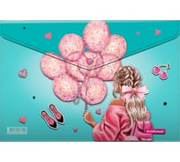 Папка-конверт на кнопке пластиковая ErichKrause Girly Day, A4, 12 шт 55096