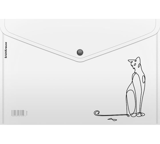 Папка-конверт на кнопке пластиковая ErichKrause Clear Animal, A4, 12 шт 63498 1