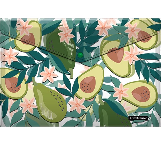 Папка-конверт на кнопке пластиковая ErichKrause Avocado Dusk, A4, 12 шт 55323 1