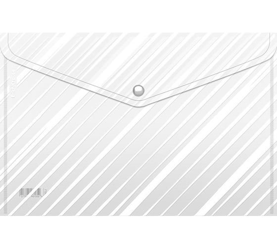 Папка-конверт на кнопке пластиковая ErichKrause Clear Lines, A4, 12 шт 59671 1