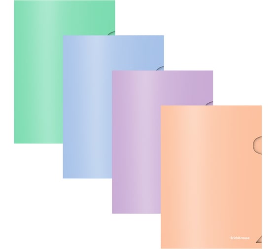 Папка-уголок пластиковая ErichKrause Matt Pastel Bloom, A5+, непрозрачный, ассорти, 12 шт 61134 1