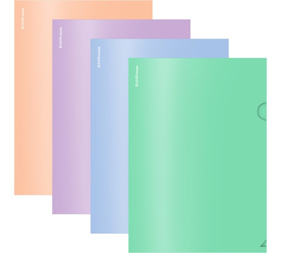 Папка-уголок пластиковая ErichKrause Matt Pastel Bloom, A4, непрозрачный, ассорти, 12 шт 61133 1