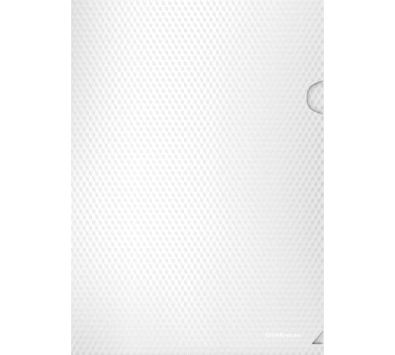 Папка-уголок пластиковая ErichKrause Diamond Total White, A4, полупрозрачный, белый, 12 шт 54873 1