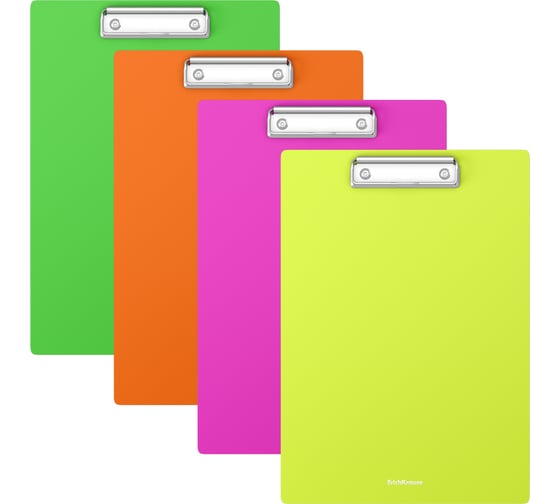 Планшет пластиковый ErichKrause Matt Neon, A4, ассорти, 4 шт 55127 1