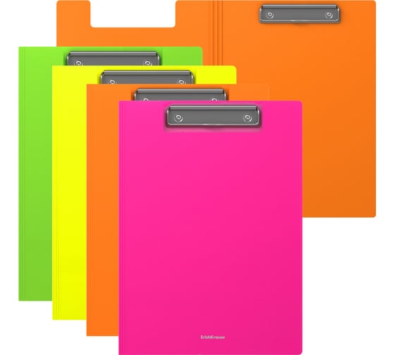 Папка-планшет пластиковая ErichKrause Matt Neon, A4, ассорти, 4 шт 50140 1
