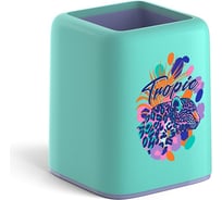 Настольная пластиковая подставка ErichKrause Forte, Tropical, мятный с фиолетовым 61643