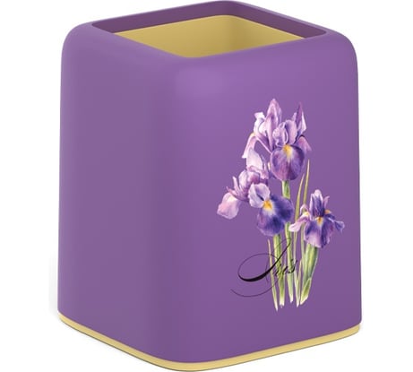 Настольная пластиковая подставка ErichKrause Forte, Iris, фиолетовая с желтой вставкой 58023