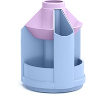 Вращающаяся настольная пластиковая подставка ErichKrause Mini Desk, Pastel Bloom, голубой с фиолетовым 61569