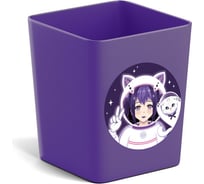 Настольная пластиковая подставка ErichKrause Base, Space Anime, фиолетовый 61606