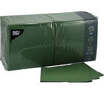 Трехслойная бумажная салфетка PAPSTAR зеленая 33х33 см 250 шт в упаковке 1/4 PS-12486