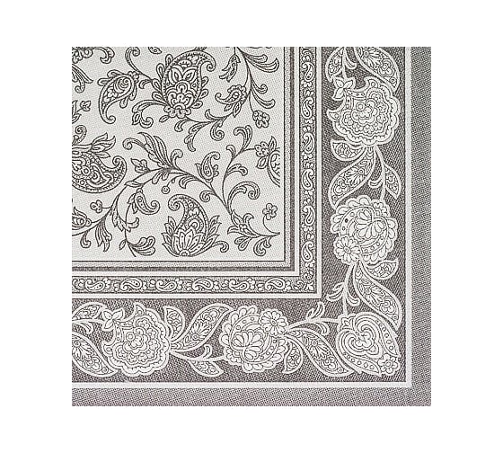 Трехслойная бумажная салфетка PAPSTAR ROYAL COLLECTION серая 40х40 см 20 шт в упаковке 1/8 PS-11411