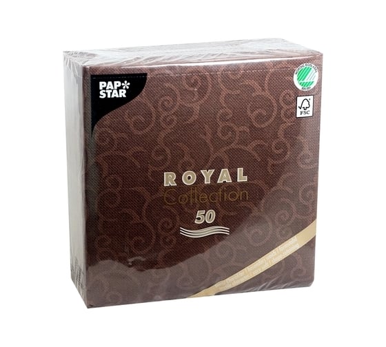 Однослойная бумажная салфетка PAPSTAR ROYAL CASALI коричневая 40х40 см 50 шт в упаковке 1/5 PS-84885