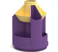 Вращающаяся настольная пластиковая подставка ErichKrause Mini Desk, Iris, фиолетовая с желтой вставкой 57990