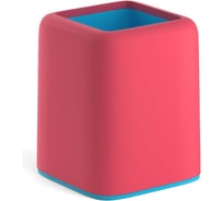 Настольная пластиковая подставка ErichKrause Forte, Bubble Gum, розовая с голубой вставкой 58013