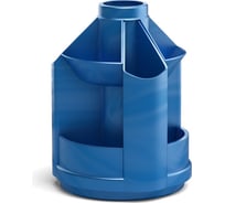 Вращающаяся настольная пластиковая подставка ErichKrause Mini Desk, Ice Metallic, синяя 55758