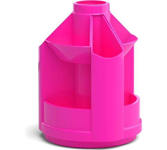 Вращающаяся настольная пластиковая подставка ErichKrause Mini Desk, Neon Solid, розовая 51474