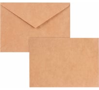 Конверты BRAUBERG С6 (114x162 мм) КРАФТ, клей, 90 г/м2, 50 шт, треугольный клапан 112363