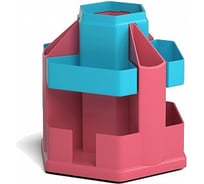 Вращающаяся настольная пластиковая подставка ErichKrause Office, Bubble Gum, розовая с голубой вставкой 57991