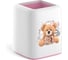 Настольная пластиковая подставка ErichKrause Forte, Teddy Bear, белая с розовой пастельной вставкой 55845 1