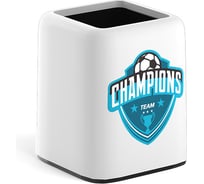 Настольная пластиковая подставка ErichKrause Forte, Champions, белая с черной вставкой 55849