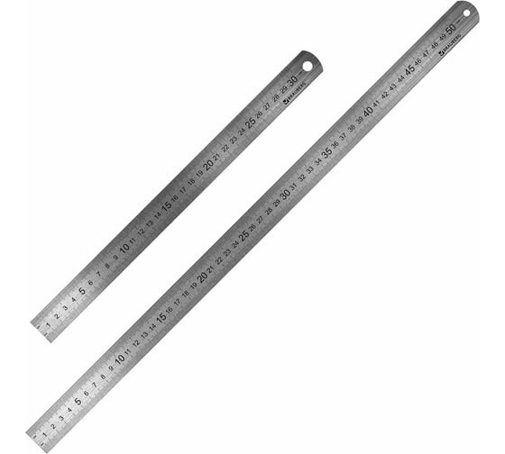 Линейки металлические BRAUBERG 2 шт, 30/50 см 210812