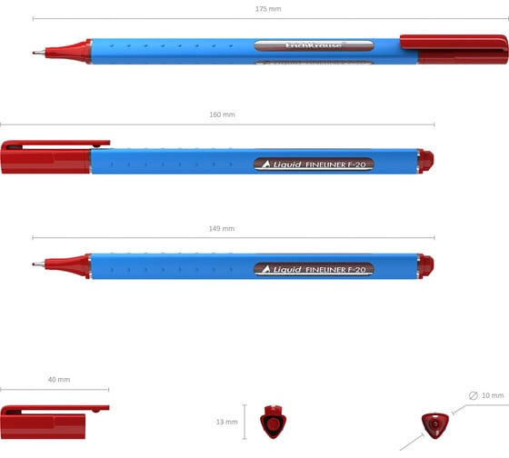 Капиллярная ручка ErichKrause Liquid F-20 Stick, цвет чернил красный (в коробке по 12 шт.) 47971