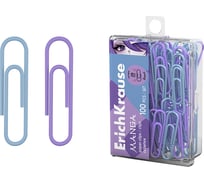 Скрепки ErichKrause металлические с виниловым покрытием Аниме, 28 мм, ассорти 62052