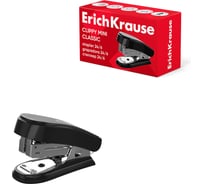 Мини-степлер ErichKrause №24/6, 26/6 Clippy Mini Classic до 15 листов, черный (в коробке по 1 шт.) 61741