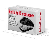 Мини-степлер ErichKrause №24/6, 26/6 Compact Classic до 20 листов, черный (в коробке по 1 шт.) 61735