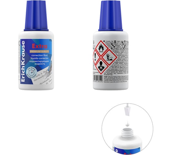Корректирующая жидкость ErichKrause Extra с губкой, 20 г 13812