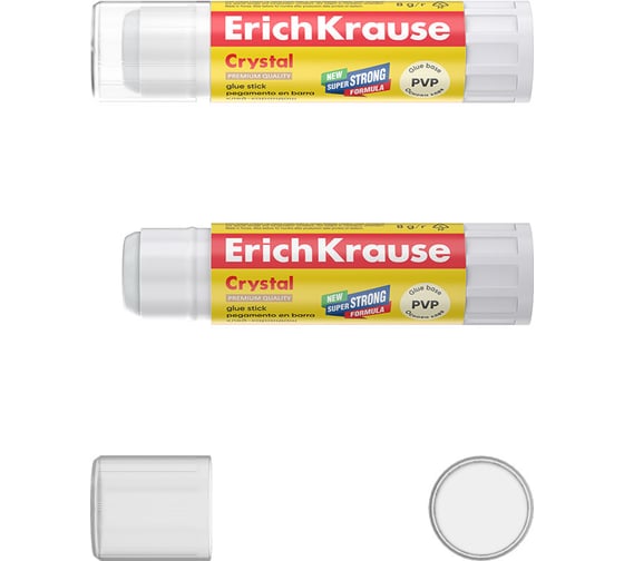 Клей-карандаш ErichKrause Crystal повышенной прозрачности, 8г (в коробке-дисплее по 30 шт.) 10999