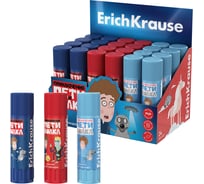 Клей-карандаш ErichKrause EasyStick Приключения Пети и Волка, 13г, ассорти (в коробке-дисплее по 24 шт.) 60501