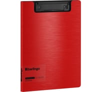 Папка-планшет с зажимом BERLINGO Steel&Style A5+, 1800 мкм, пластик полифом, красная PPf_94003