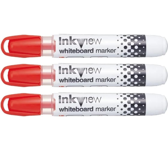 Маркер для маркерной доски UNI InkView PWB-202 красный, 0.8-2.2 мм, 3 шт 166059