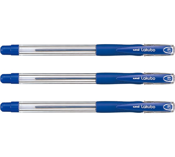 Набор шариковых ручек UNI Lakubo SG-100 синий, 0.7 мм, 3 шт 166077 1