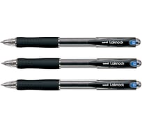 Набор шариковых автоматических ручек UNI Laknock SN-100 черный, 0.5 мм, 3 шт 166082