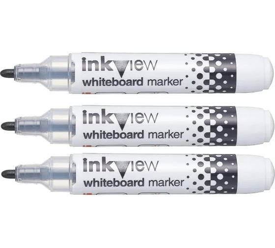Маркер для маркерной доски UNI InkView PWB-202 чёрный, 0.8-2.2 мм, 3 шт 166060