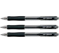 Набор шариковых автоматических ручек UNI Laknock SN-100 черный, 0.7 мм, 3 шт 166083