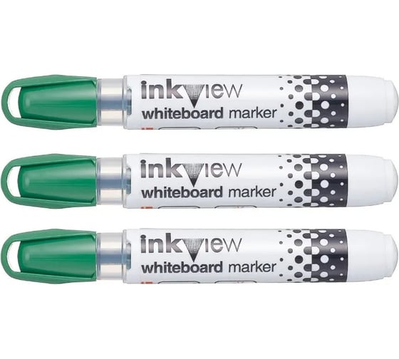 Маркер для маркерной доски UNI InkView PWB-202 зелёный, 0.8-2.2 мм, 3 шт 166061
