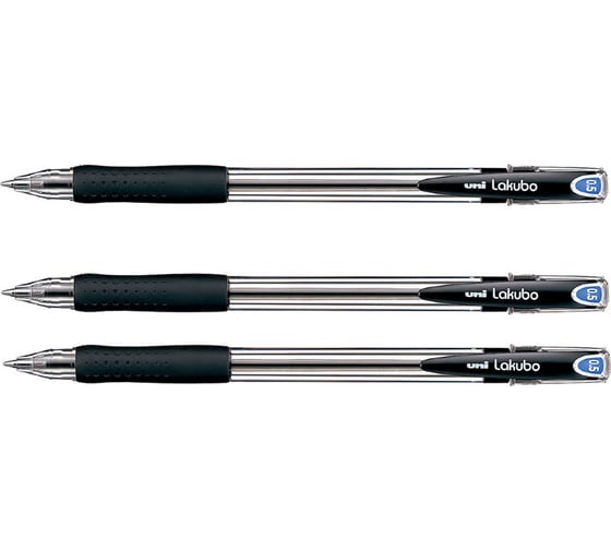 Набор шариковых ручек UNI Lakubo SG-100 черный, 0.5 мм, 3 шт 166078